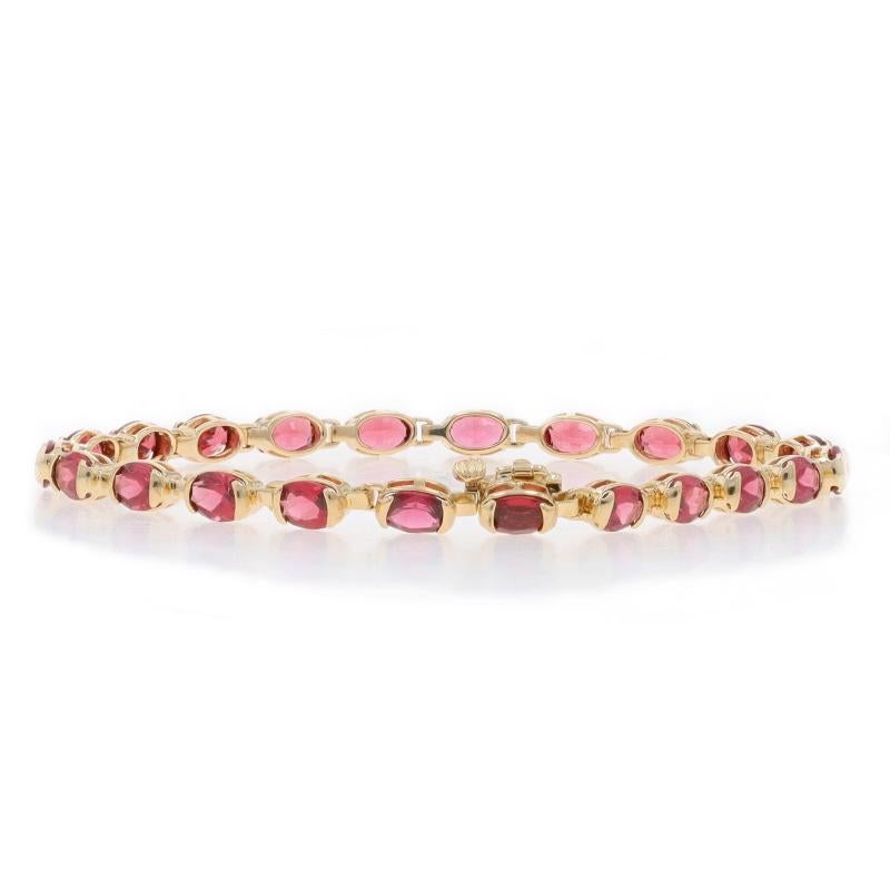Women's Yellow Gold Rhodolite Garnet Tennis Bracelet 7 1/2