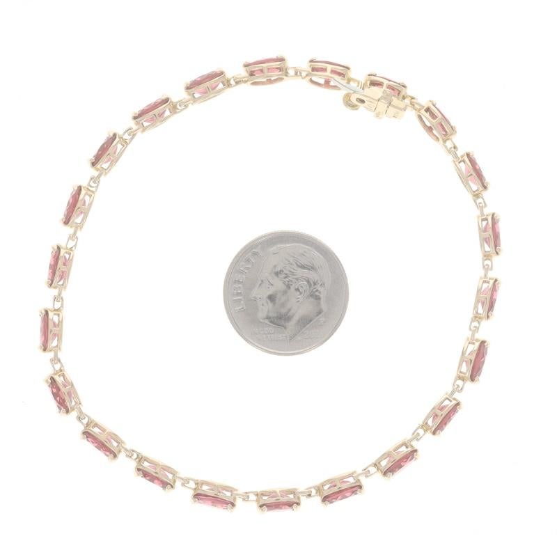 Yellow Gold Rhodolite Garnet Tennis Bracelet 7 1/2