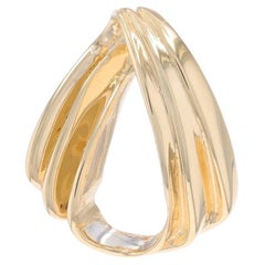 Gelbgold gerippt Fan Omega Slide Anhänger - 14k