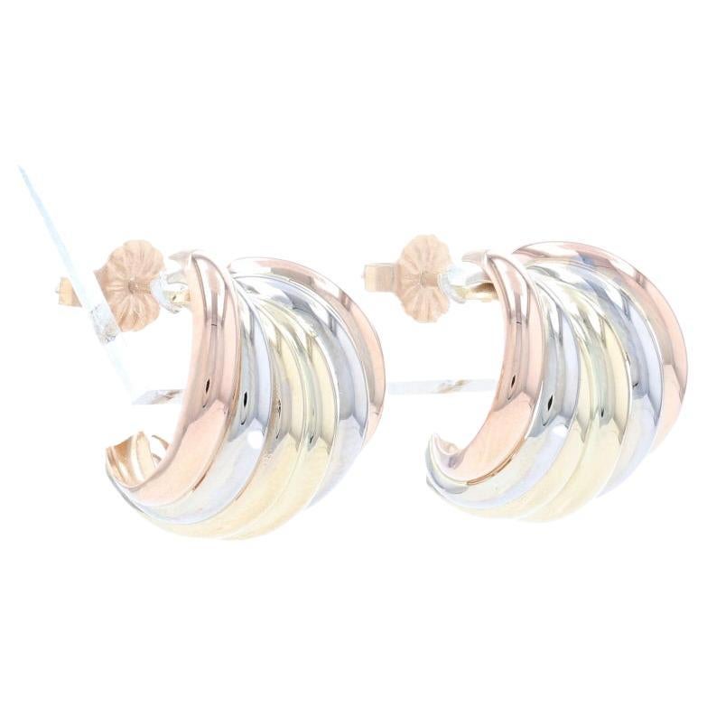 The Medium Green Hoop Earrings in Platinum (Pierced) main image 0