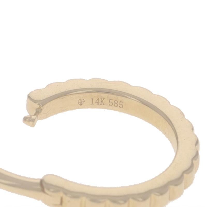 Orecchini Huggie Hoop a coste in oro giallo - 14k - forati in vendita 1