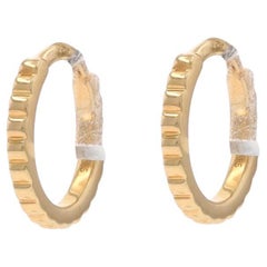 Orecchini Huggie Hoop a coste in oro giallo - 14k - forati