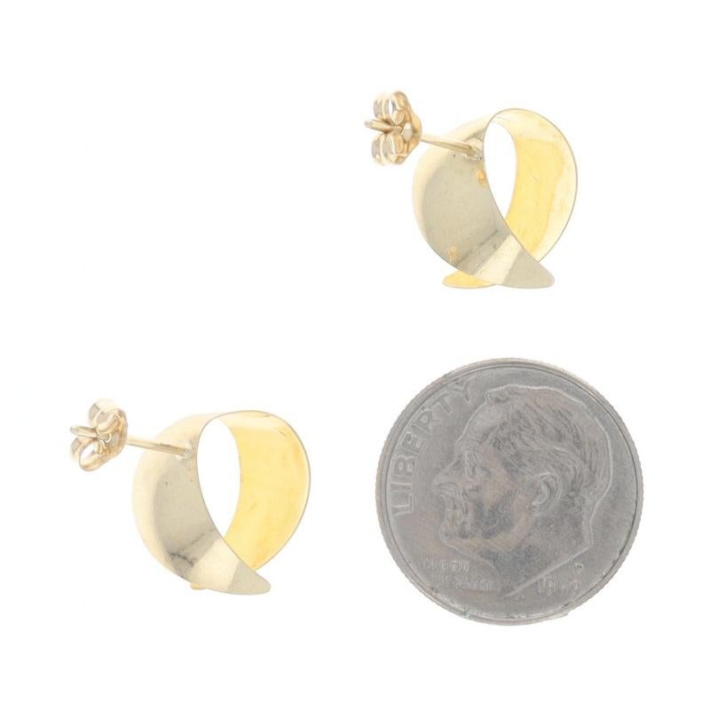 Donna Orecchini a lobo in oro giallo - 14k inciso opaco forato in vendita