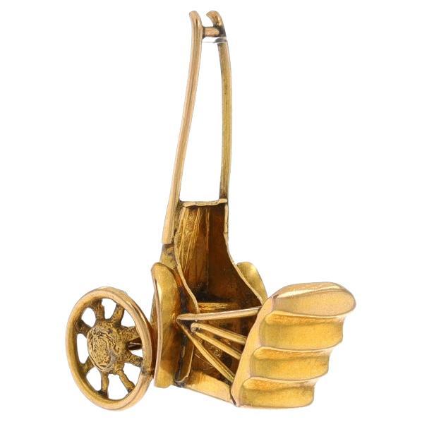 Yellow Gold Rickshaw Charm - 14k Carriage Transportation Moves For Sale ...