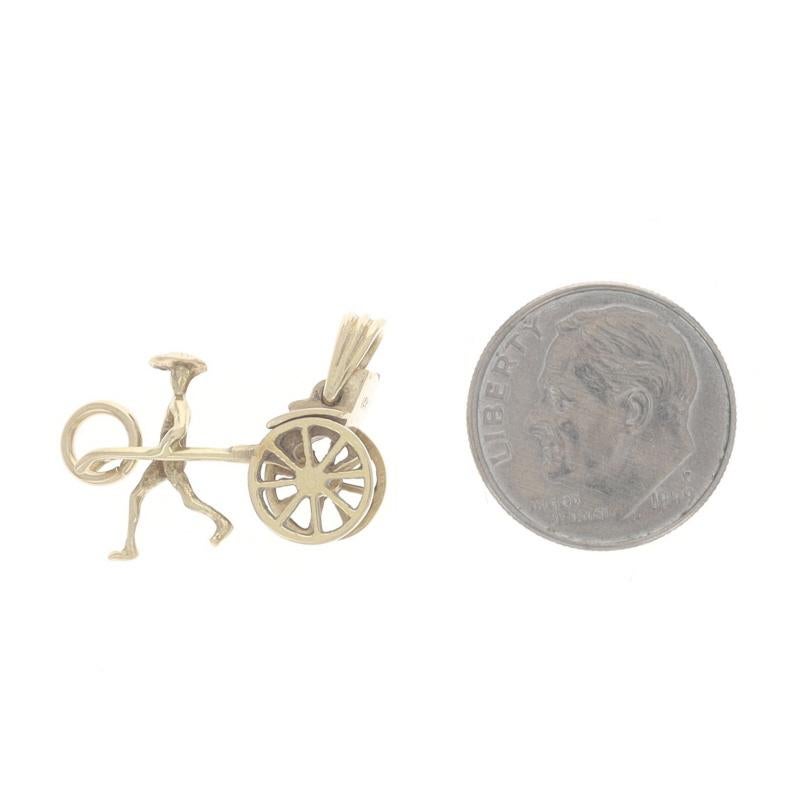 Gelbgold Rikscha Charme - 14k Transport bewegt sich Damen im Angebot