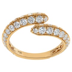 Vintage Yellow gold ring with 1.62 carats in round brilliant cut diamonds