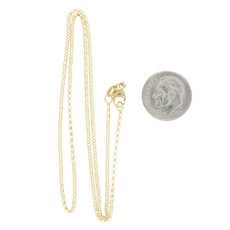 Women's Yellow Gold Rolo Chain Necklace, 14k Italy