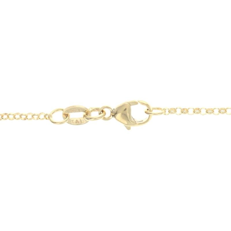 Yellow Gold Rolo Chain Necklace, 14k Italy 1