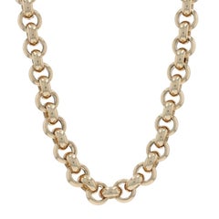 Yellow Gold Rolo Chain Necklace 18" - 14k