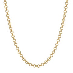 Yellow Gold Rolo Chain Necklace 20" - 21k