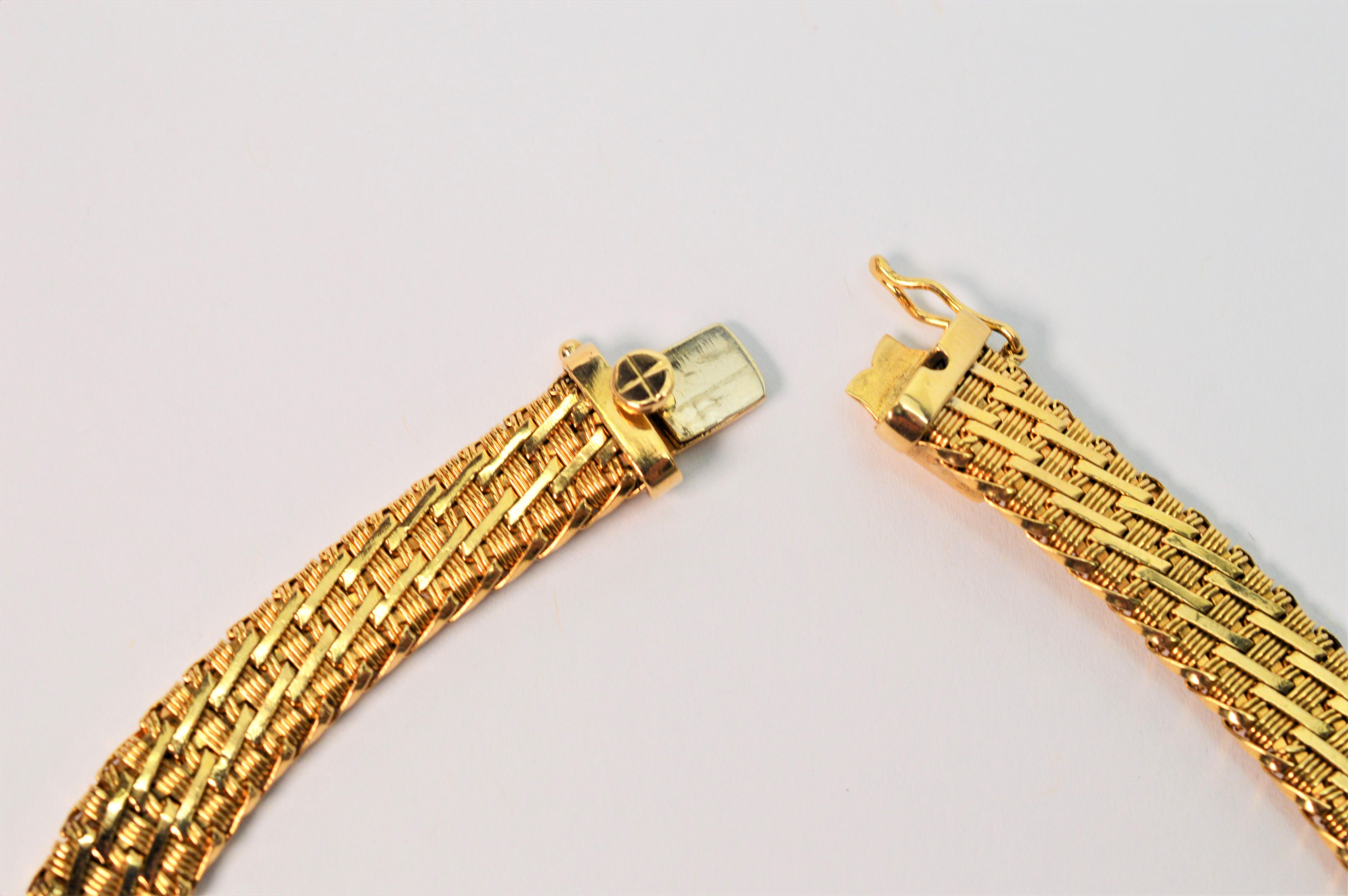 Gelbgold Seil Schleife Krawatte Choker Halskette mit Diamant Weißgold Akzente im Angebot 4