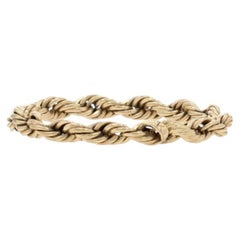 Yellow Gold Rope Chain Band - 14k Stackable Ring