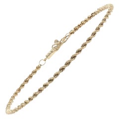 Yellow Gold Rope Chain Bracelet, 14k