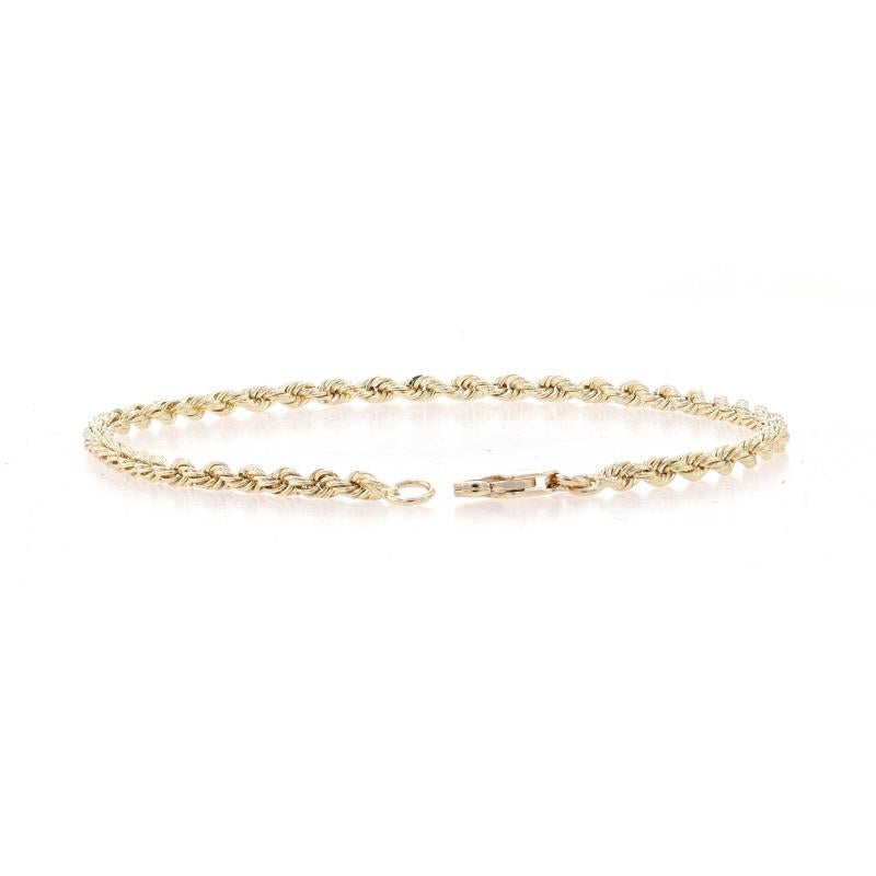 Yellow Gold Rope Chain Bracelet 6 1/2