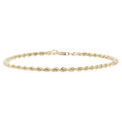 Yellow Gold Rope Chain Bracelet 6 1/2" - 14k