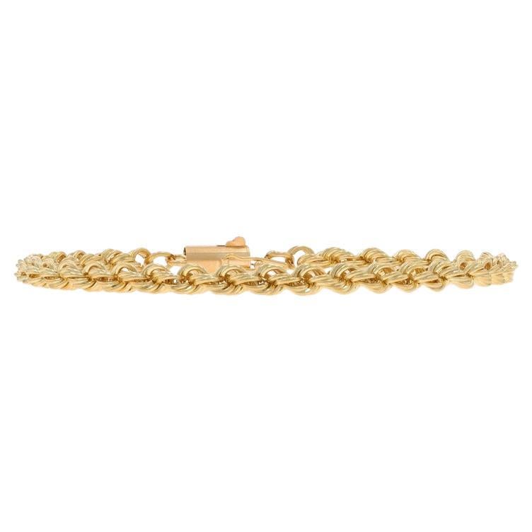 Yellow Gold Rope Chain Bracelet 7" - 14k