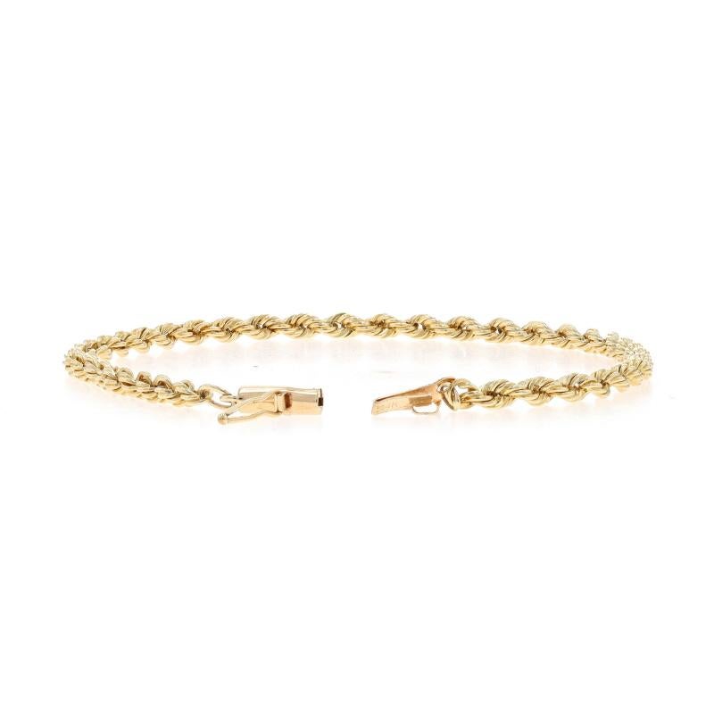Yellow Gold Rope Chain Bracelet 7 3/4