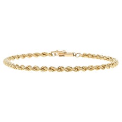 Yellow Gold Rope Chain Bracelet 7 3/4" - 14k