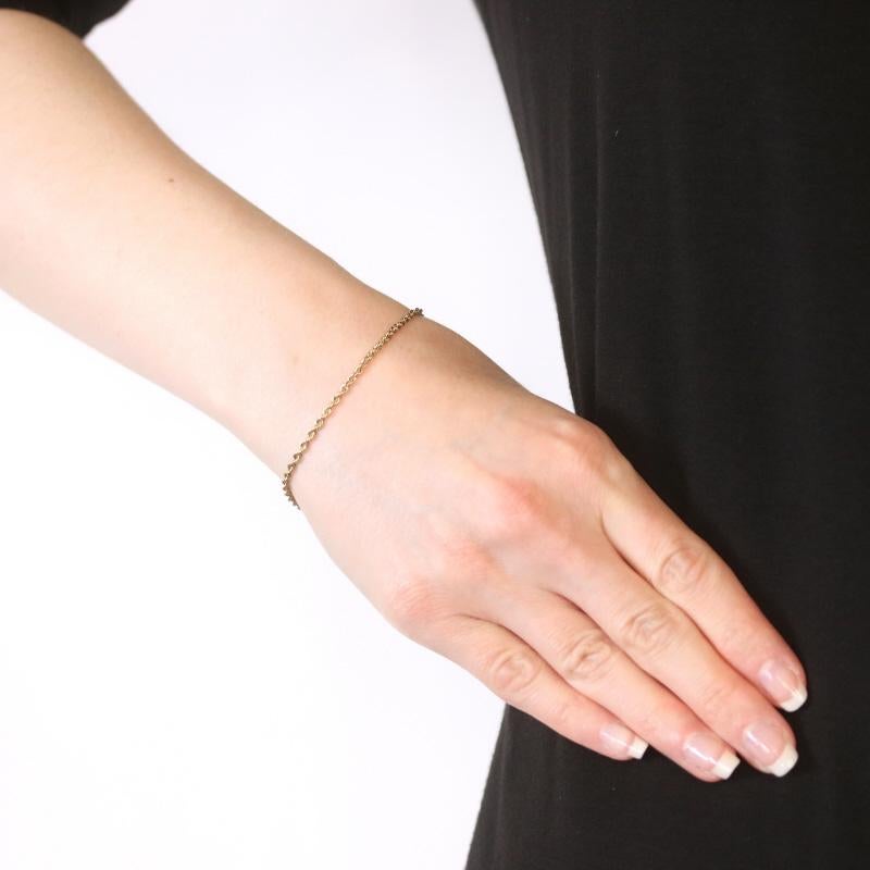 Yellow Gold Rope Chain Bracelet 8 1/2