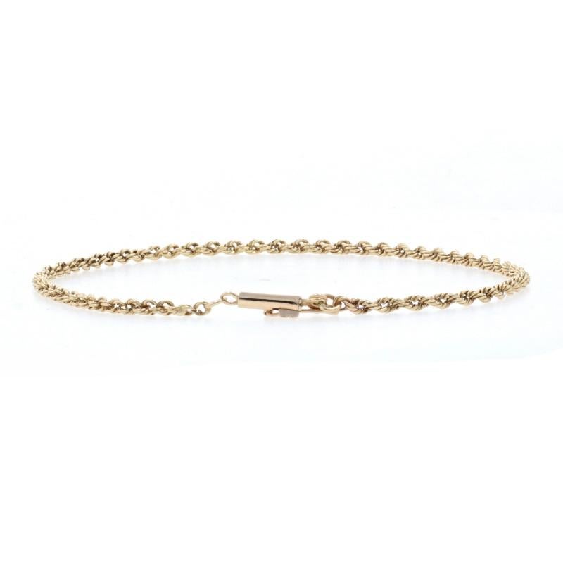 Women's Yellow Gold Rope Chain Bracelet 8 1/2