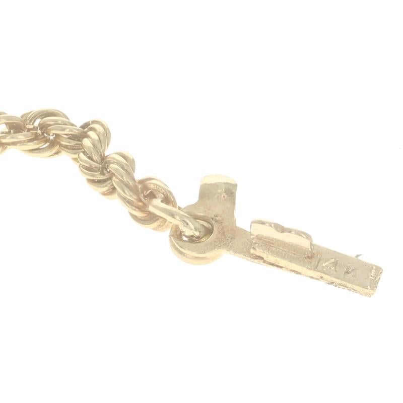 Yellow Gold Rope Chain Bracelet 8 1/2