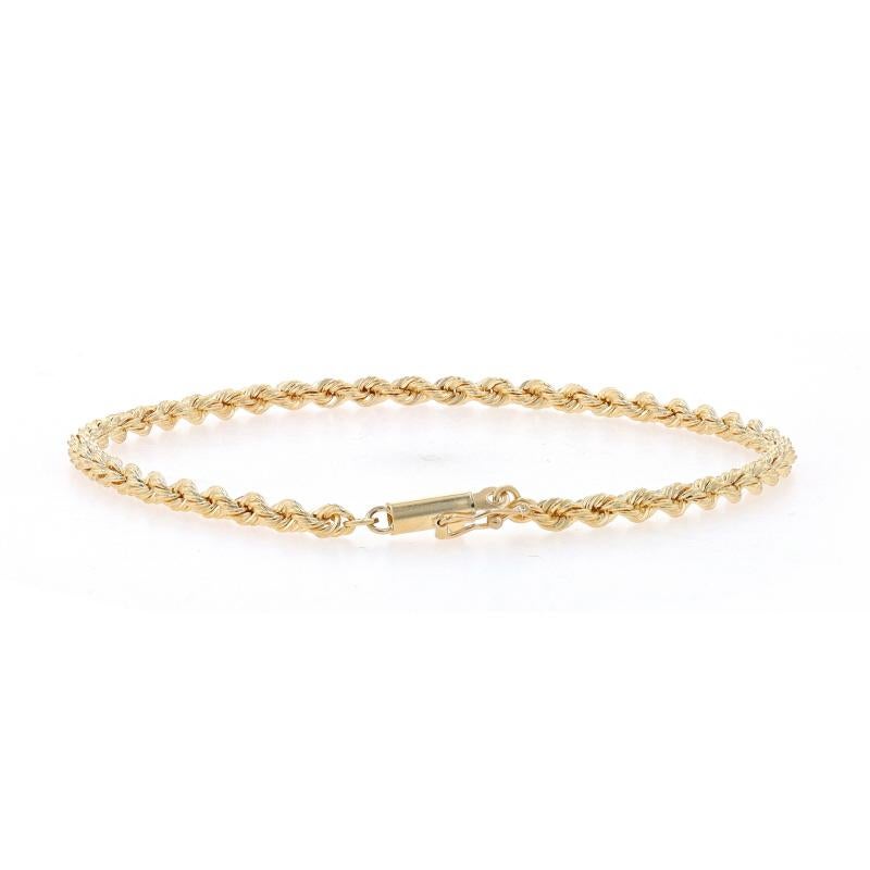 Women's Yellow Gold Rope Chain Bracelet 8 1/4