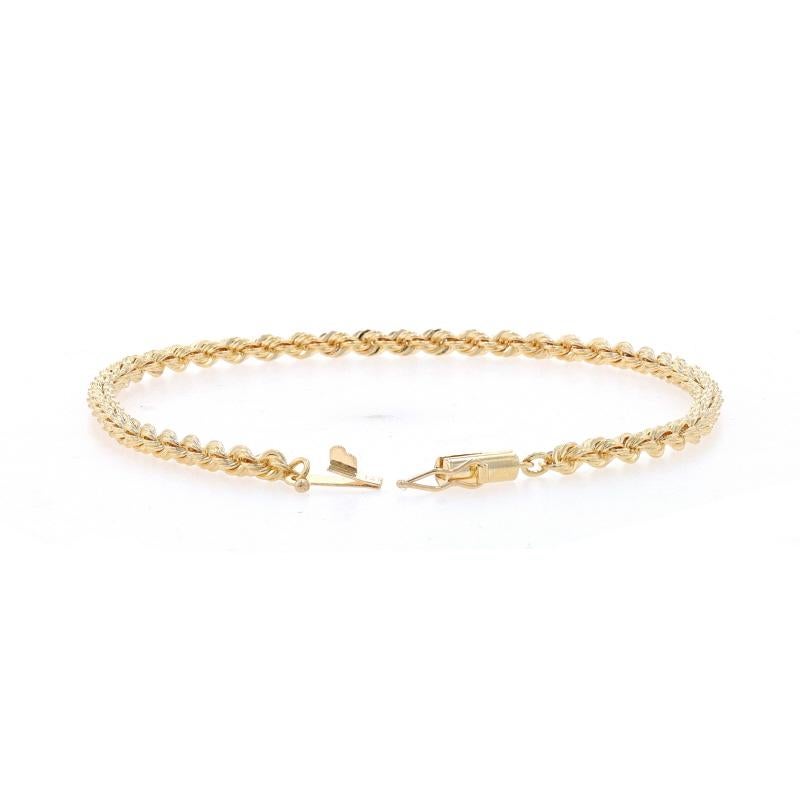 Yellow Gold Rope Chain Bracelet 8 1/4
