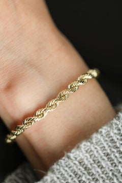 Yellow Gold Rope Chain Bracelet