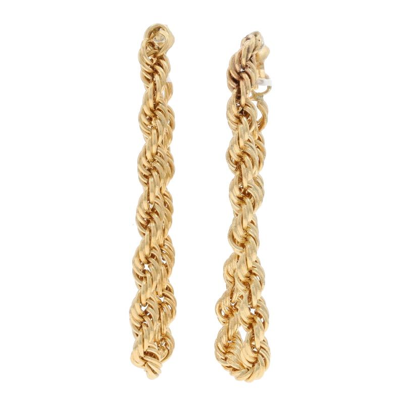 Orecchini a cerchio a catena in oro giallo 14k In condizioni ottime in vendita a Greensboro, NC