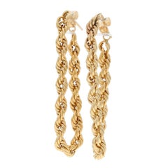 Orecchini a cerchio a catena in oro giallo 14k
