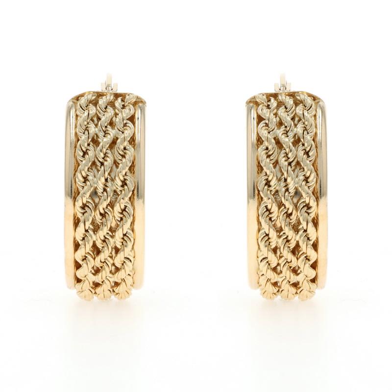 Orecchini a cerchio a catena in oro giallo 14k con foro In condizioni ottime in vendita a Greensboro, NC