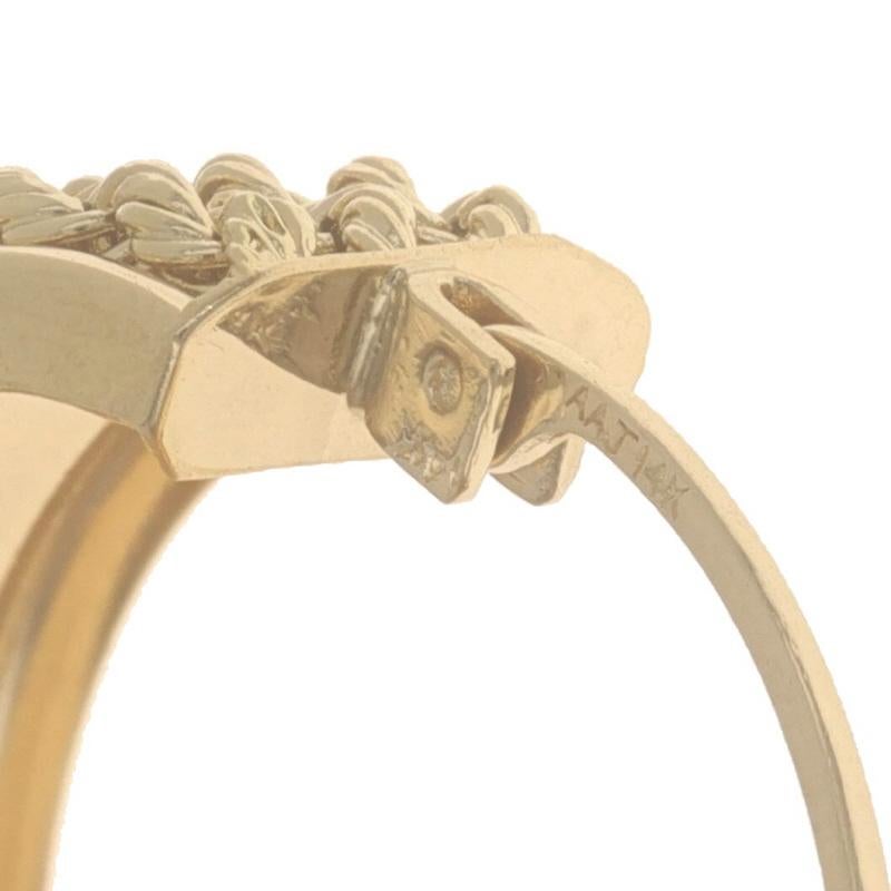 Orecchini a cerchio a catena in oro giallo 14k con foro in vendita 1