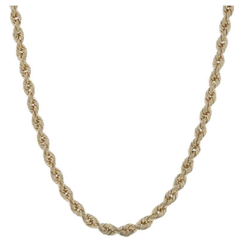 Yellow Gold Rope Chain Necklace 16" - 14k