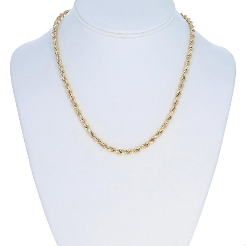 Yellow Gold Rope Chain Necklace 18