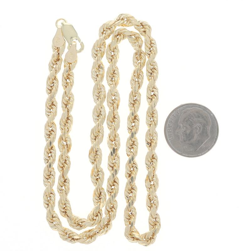 Yellow Gold Rope Chain Necklace 18