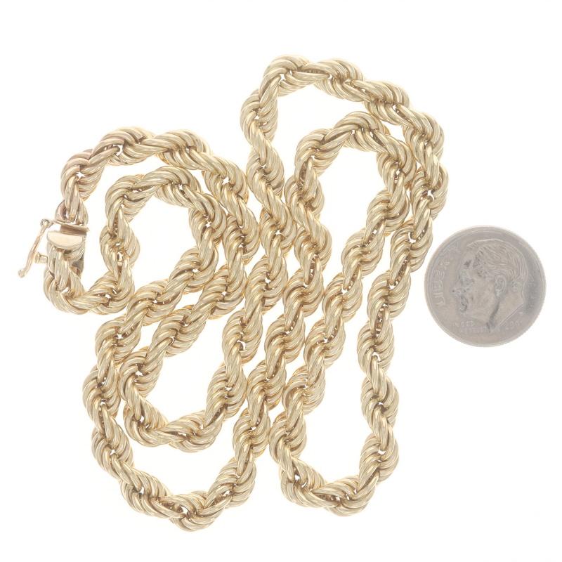 Yellow Gold Rope Chain Necklace 18