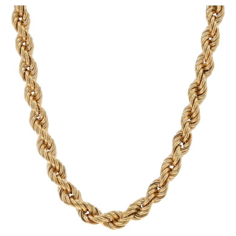 Yellow Gold Rope Chain Necklace 18" - 14k