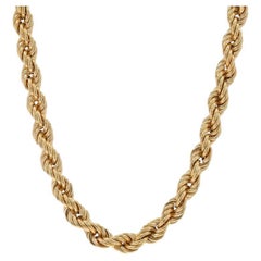 Yellow Gold Rope Chain Necklace 18" - 14k