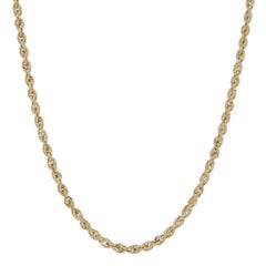 Yellow Gold Rope Chain Necklace, 14k