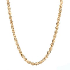 Yellow Gold Rope Chain Necklace, 14k