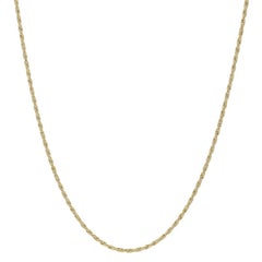 Yellow Gold Rope Chain Necklace 22" - 14k Adjustable