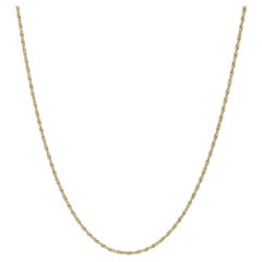 Yellow Gold Rope Chain Necklace 22" - 14k Adjustable