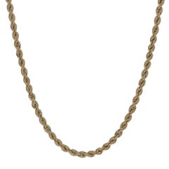 Yellow Gold Rope Chain Necklace 23 3/4" - 14k