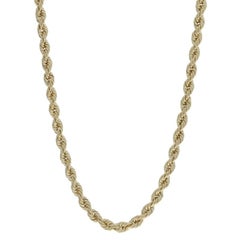 Yellow Gold Rope Chain Necklace 24 1/4" 10k