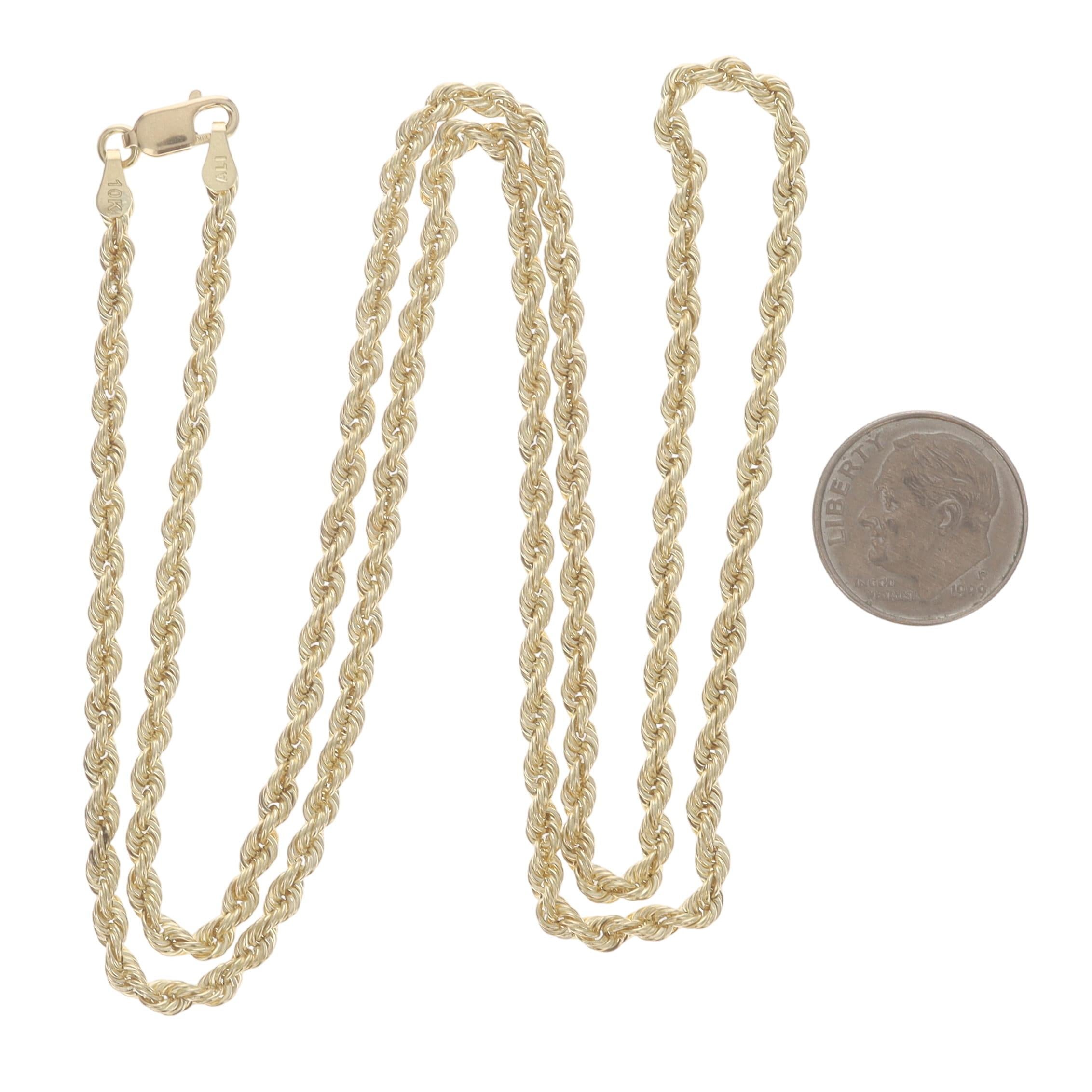 Collier de chaîne en or jaune 24 1/4