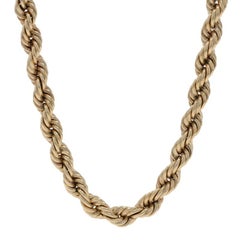 Yellow Gold Rope Chain Necklace 24 1/4" - 14k