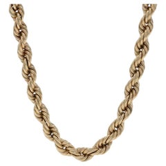 Yellow Gold Rope Chain Necklace 24 1/4" - 14k
