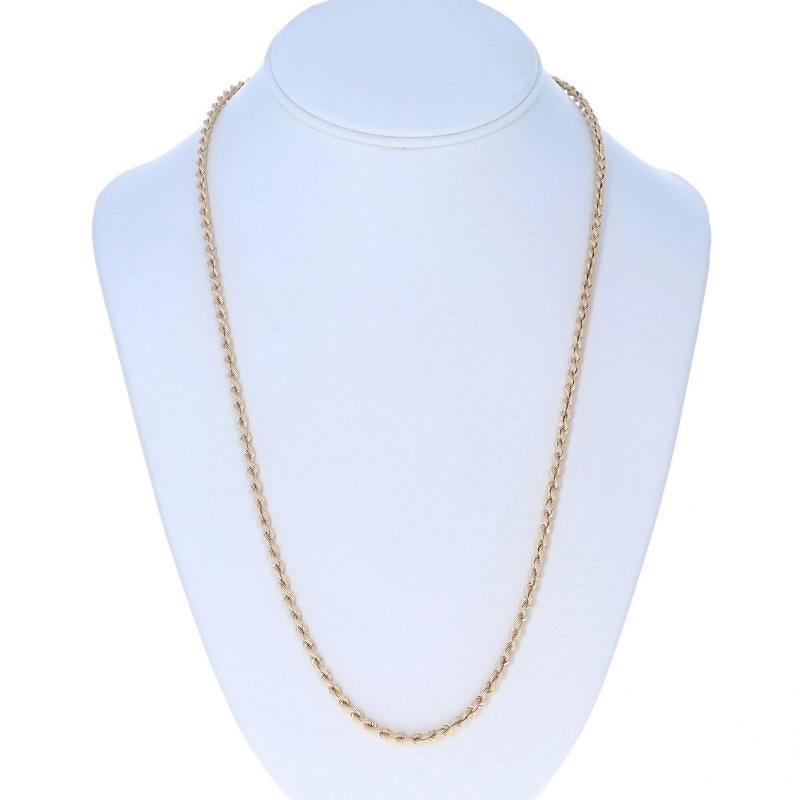 Yellow Gold Rope Chain Necklace 24