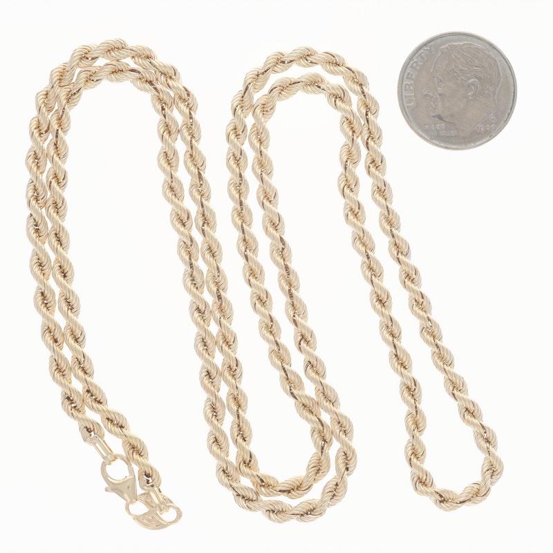 Women's Yellow Gold Rope Chain Necklace 24