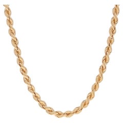 Yellow Gold Rope Chain Necklace 24" - 14k Israel